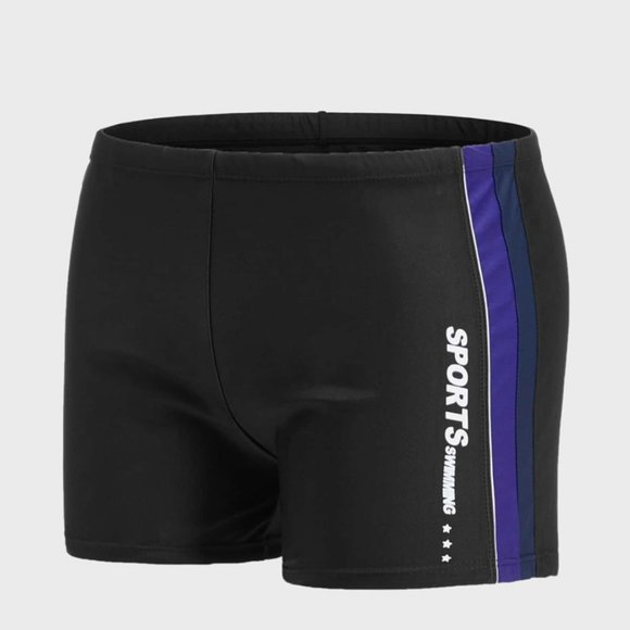 Other - Men Letter Graphic Square Leg Swim Trunks Small